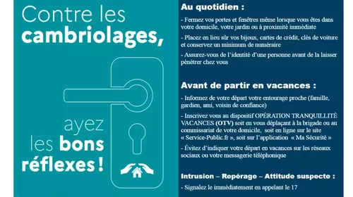 Actions de prévention des cambriolages dans les résidences / Gendarmerie Allier